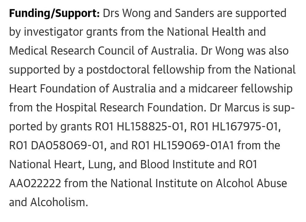 Funding and support section