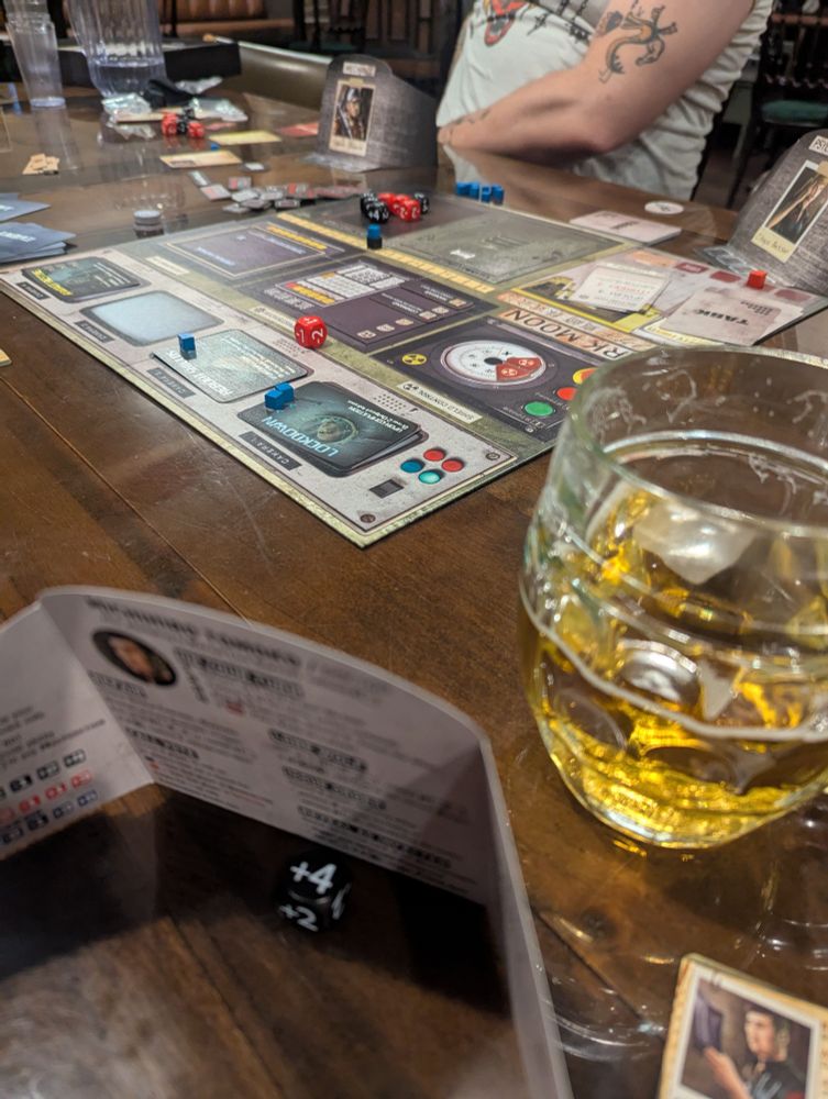 A board on a table, ignore the hidden info.