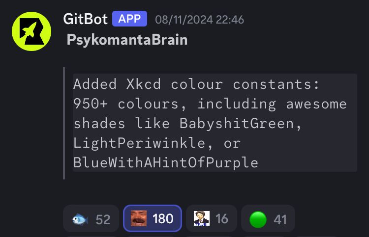 Screenshot of Kitten Space Agency (KSA) development changelog on discord