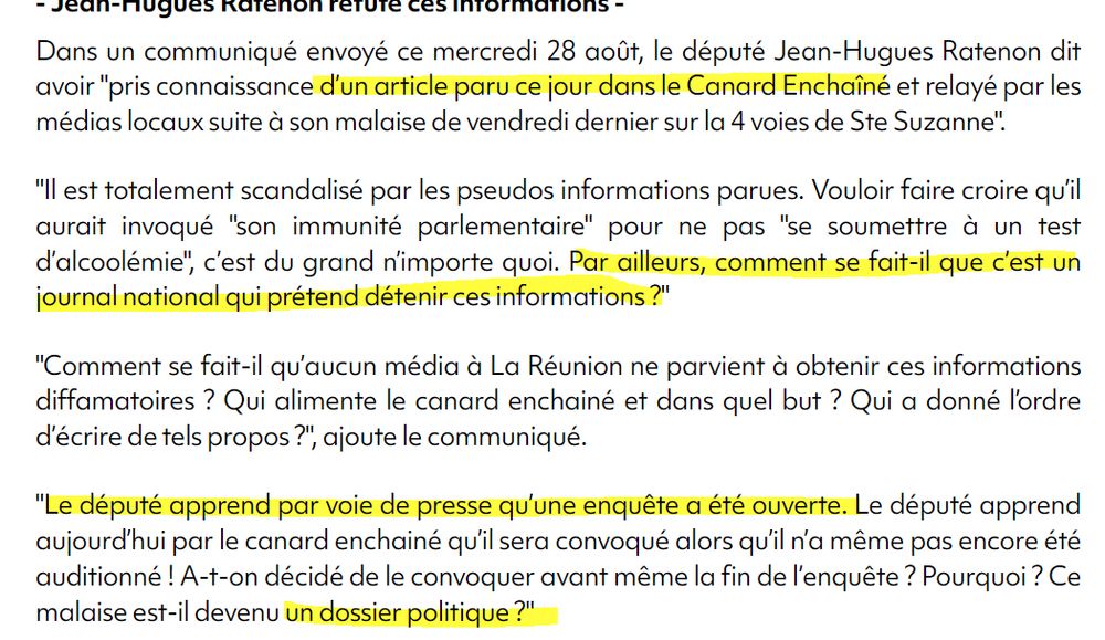 Extrait de l'article https://imazpress.com/actus-reunion/accident-de-jean-hugues-ratenon-le-depute-aurait-refuse-les-tests-de-depistage-d-apres-le-canard-enchaine