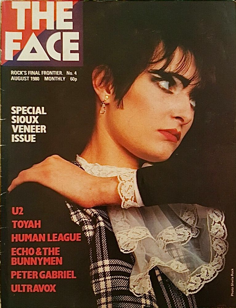 Issue 4 of music and style magazine The Face. The cover shows a photographic portrait of Siouxsie Sioux taken by Sheila Rock.