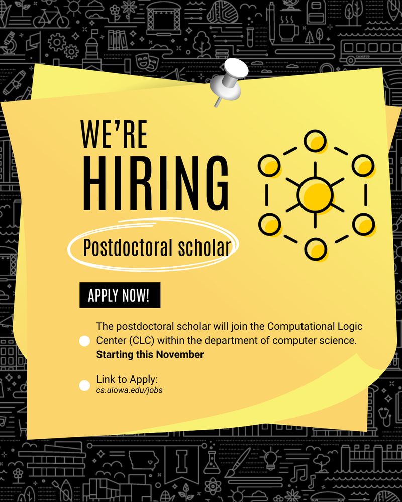 Garrett Morris is seeking applications for a post-doctoral scholar at the University of Iowa, starting in November of 2025.