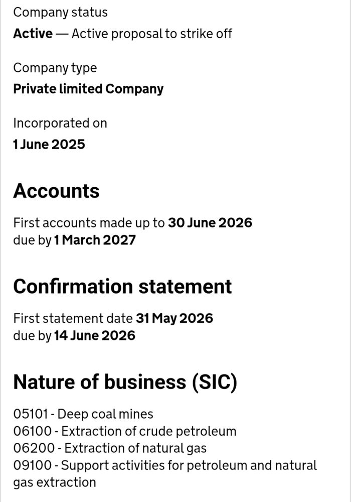 Companies house page for his firm, which I won't name as it gives his address. 