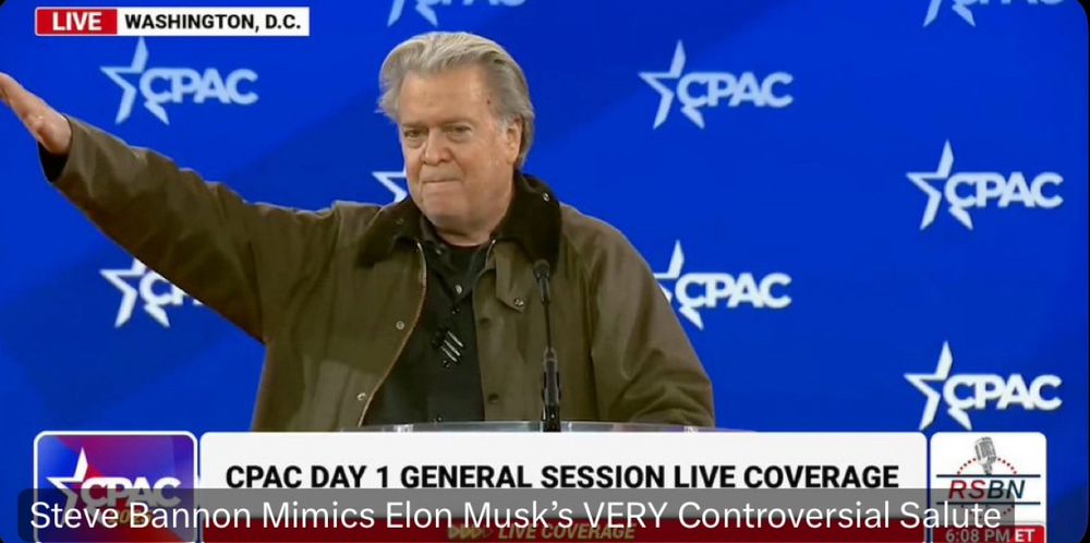 
СРАС
УСРАС
CPAC DAY 1 GENERAL SESSION LIVE COVERAGE
RSBN
Steve Bannon doing a Nazi salute at cpac. 