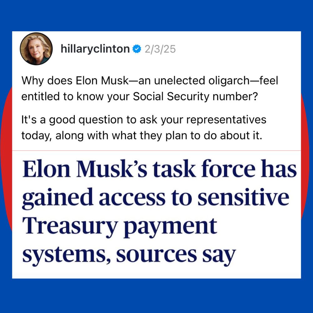 Tweet from Hillary Clinton sharing a headline (