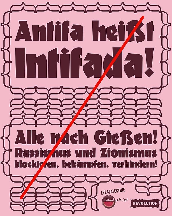 Auf dem Flyer steht u.a. "Antifa heißt Intifada!"