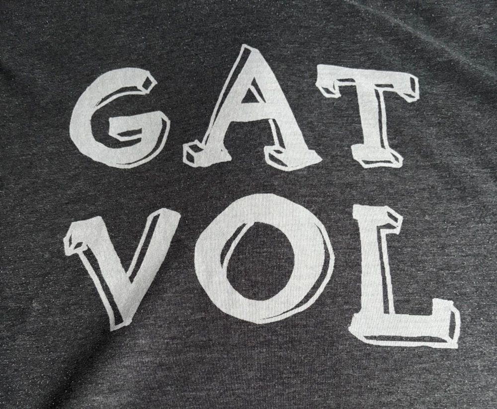 A picture of the front of my T-Shirt with the words in Afrikaans “Gat Vol” which means I have had enough