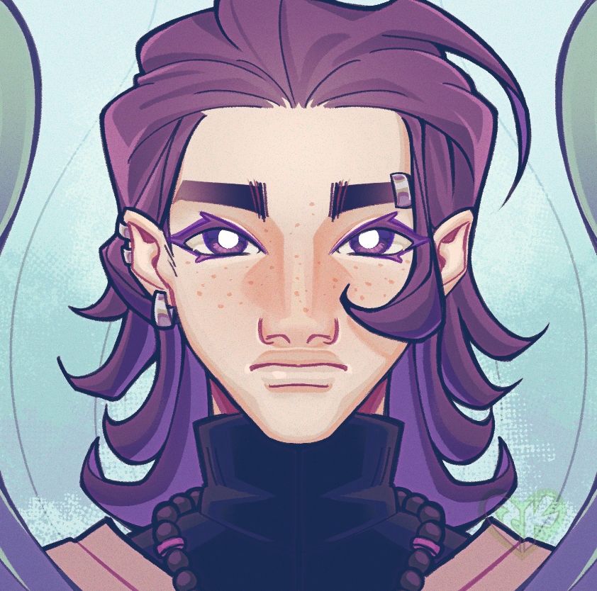 A ilustração contém um headshot de hm oc (Inari) encarando o observador.
