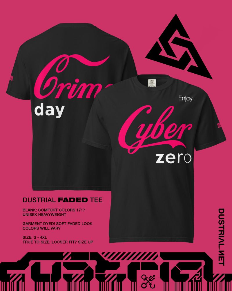 cybercrime zeroday faded tee