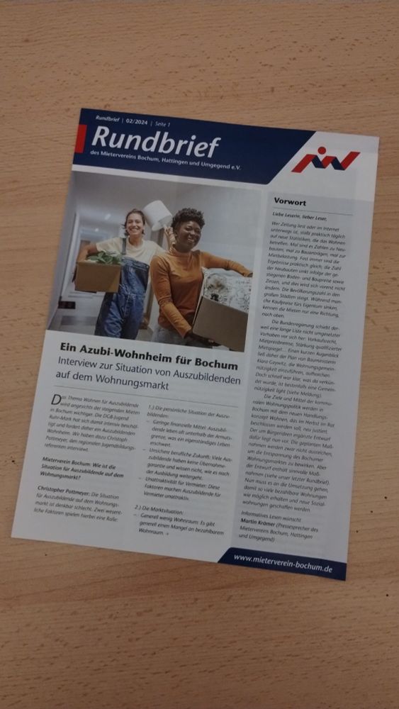 Neuer Mietervereins Rundbrief erschienen - Mieterverein Bochum