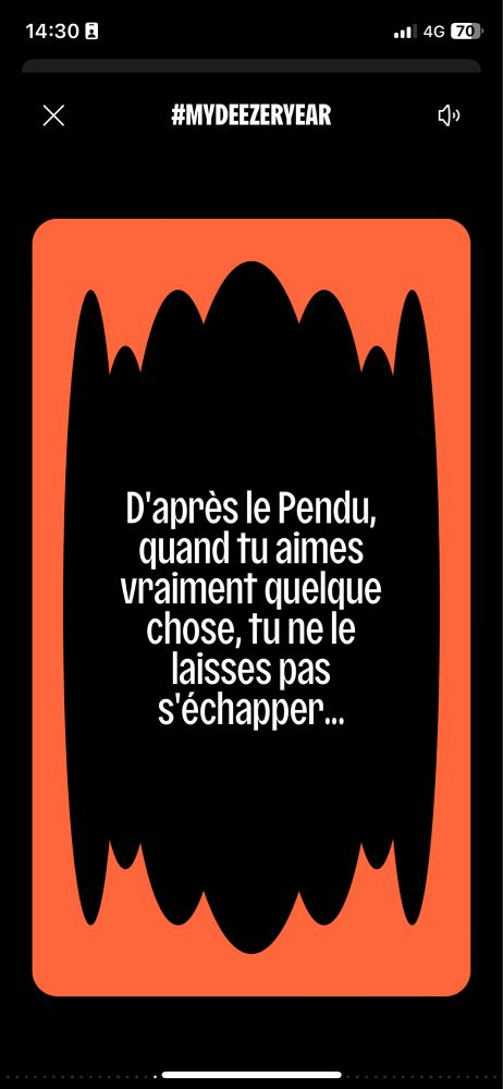 Texte au dos de la Carte de tarot « le Pendu » pour MyDeezerYear.