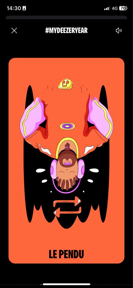 Carte de tarot « le Pendu » pour MyDeezerYear.