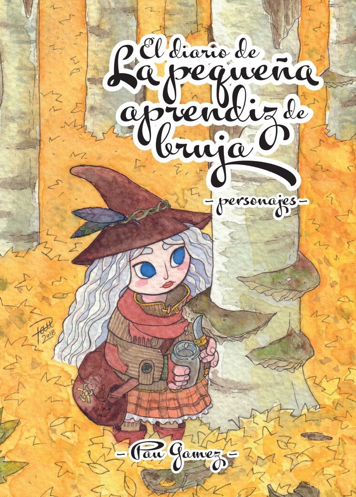 Portada del la grapa de presentación de personajes de mi nuevo proyecto 'el diario de la pequeña aprendiz de bruja'