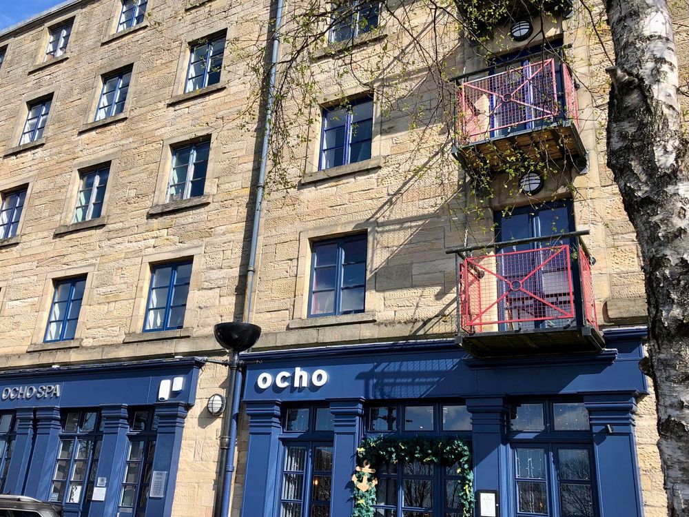 Blue cafe front “Ocho”
