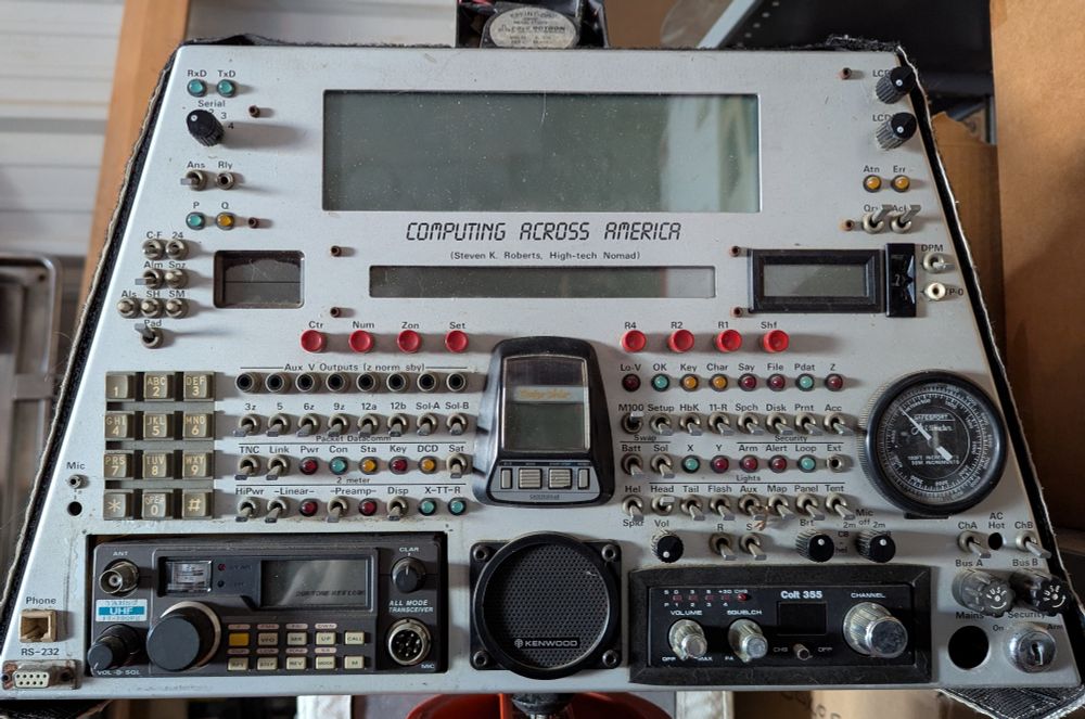 Current photo of console from the Winnebiko 2 computerized recumbent bicycle, circa 1986