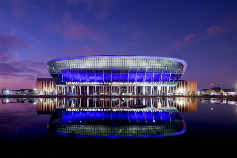 A picture of Everton Stadium, the future home of Everton Football Club.
