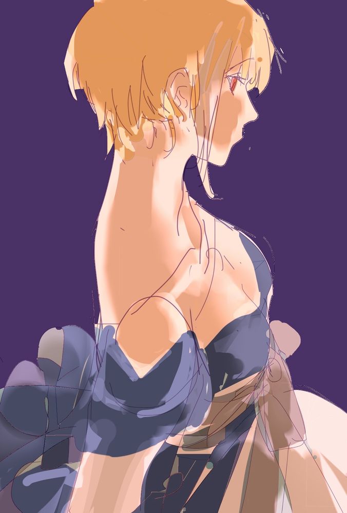 ルーンの子供たちの登場人物、イソレットの青いドレス姿のイラスト