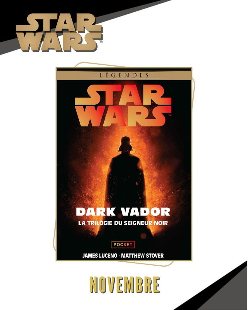 Couverture de DARK VADOR - La Trilogie du Seigneur noir, à paraître en novembre chez Pocket Imaginaire.