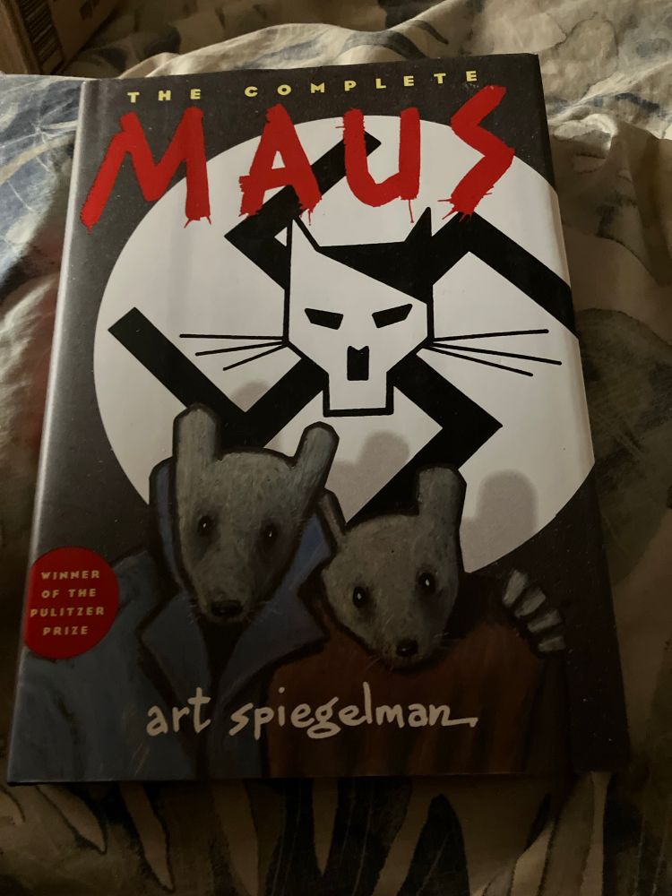 Photo of a hardcover copy of “The Complete Maus” by Art Spiegelman
