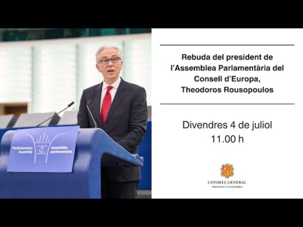 Rebuda del president de l’Assemblea Parlamentària del Consell d’Europa, Theodoros Rousopoulos