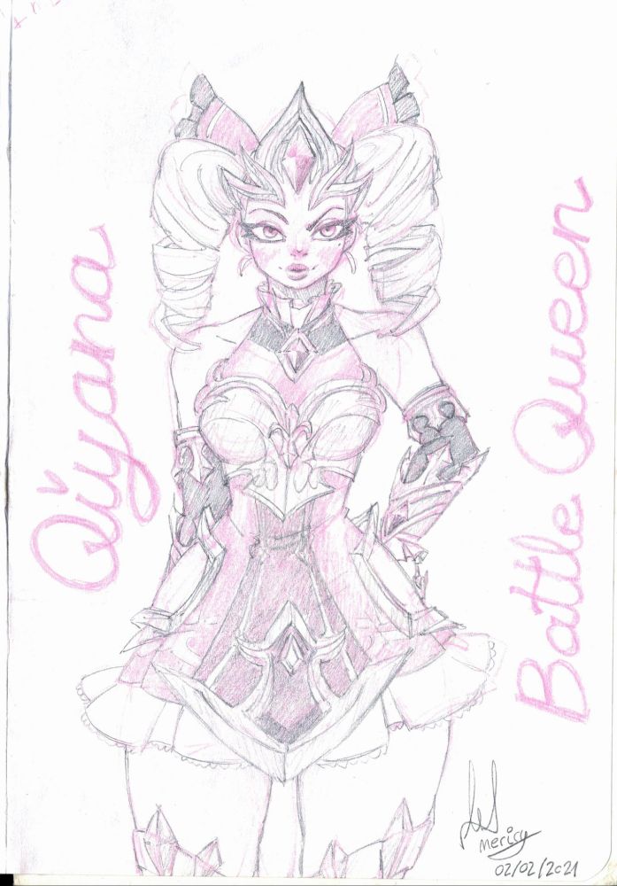 Un boceto de la skin de Qiyana Battle Queen 👑