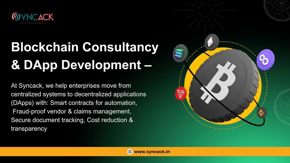blockchain technology and decentralized applications by Syncack Technologies showcasing secure and transparent business solutions