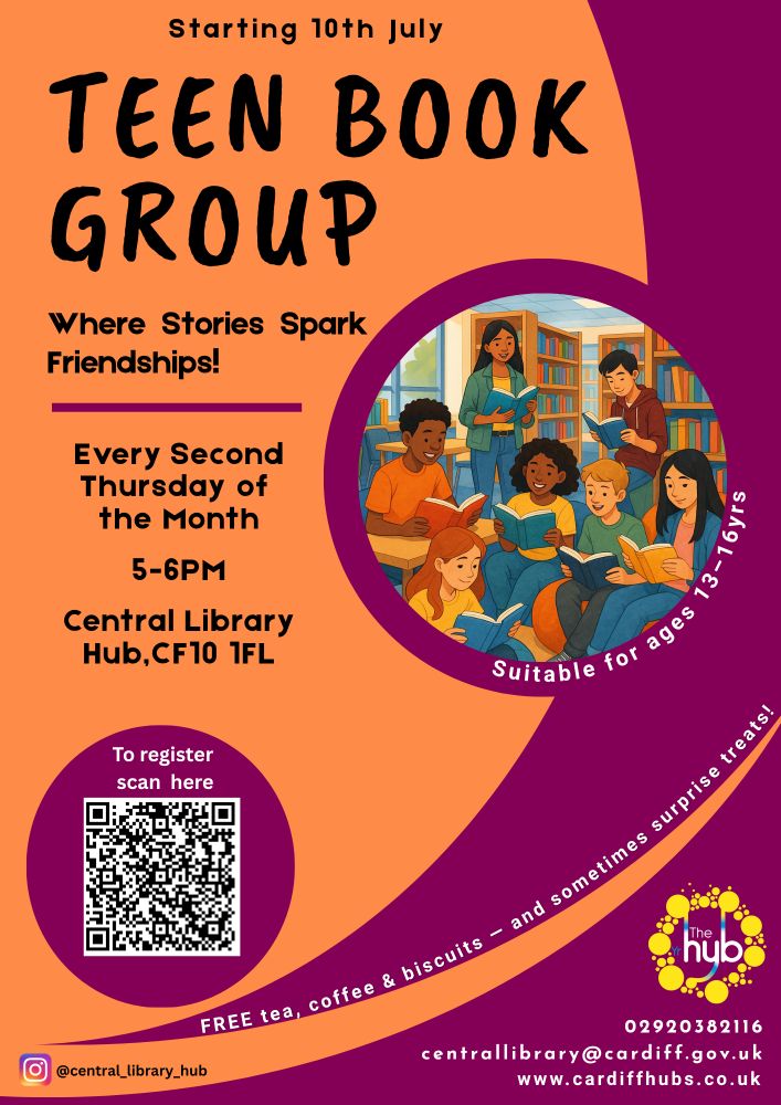 Teen Book Group - where stories spark friendships. Every second Thursday 5-6pm, Central Library Hub
First meeting is on 10th July 2025
