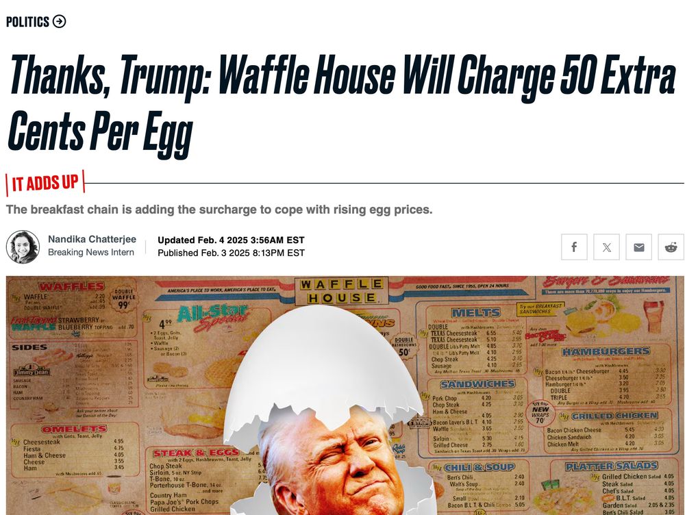 Thanks, Trump: Waffle House Will Charge 50 Extra Cents Per Egg