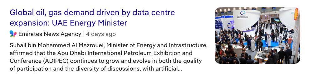 headline: global oil, gas demand driven by data centre expansion: UAE Energy Minister