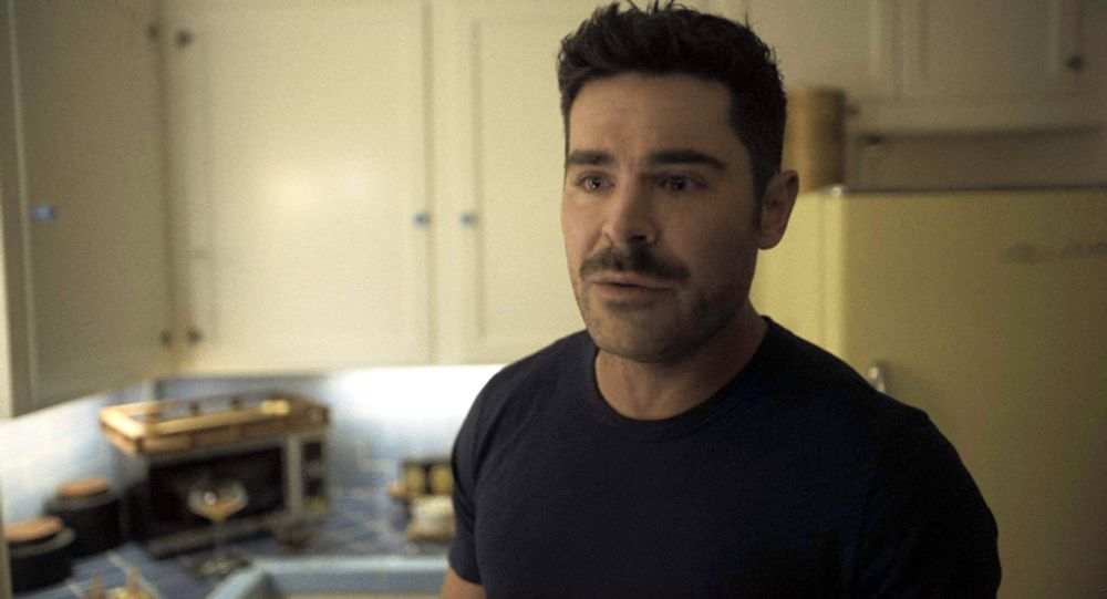 A screencap from episode 4 of THE STUDIO, 'The Missing Reel' featuring Zac Efron