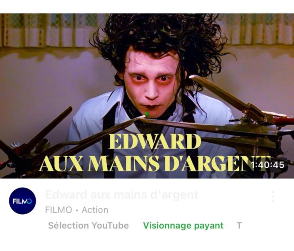 Miniature youtube pour Filmo dans laquelle Edward aux mains d'argent est catégorisé en action