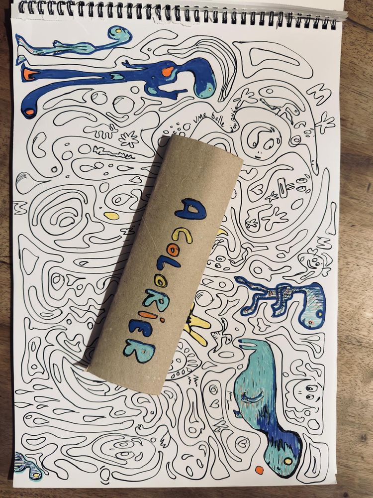 Même chose que la photo initiale mais en partie coloriée notamment la consigne.