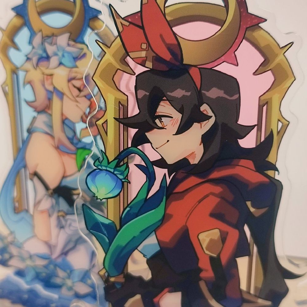 close up of the Amber standee
