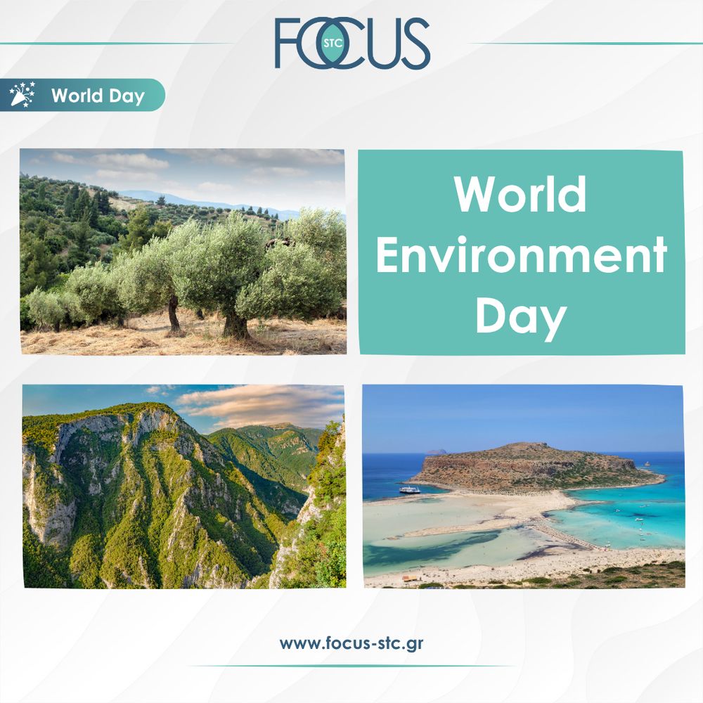 World Environment Day - banner with 3 images representing Greek nature