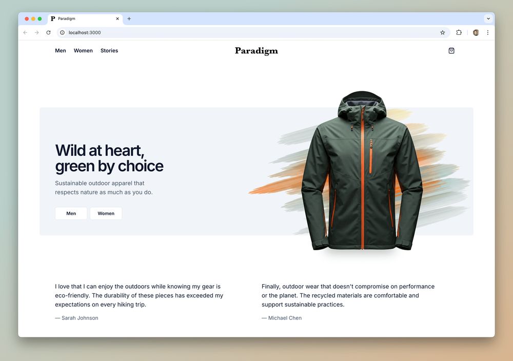 Screenshot of the course project