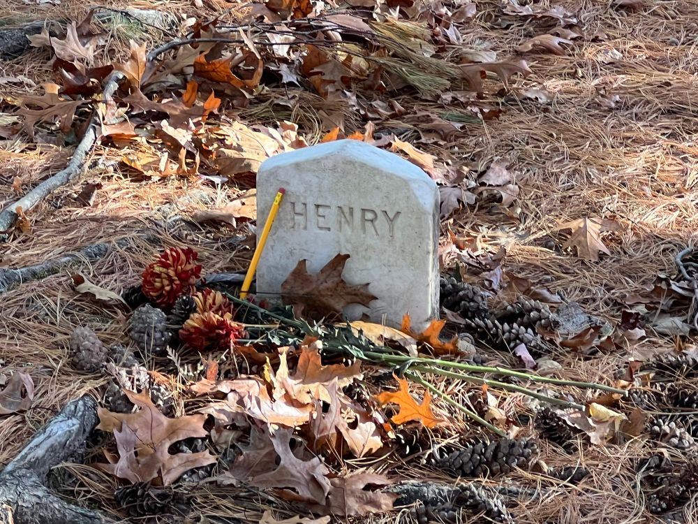 Gravestone of Henry David Thoreau in Sleepy Hollow Cemetery, Concord.
