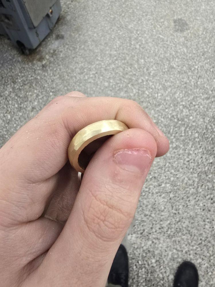 A brass ring I made for my wife