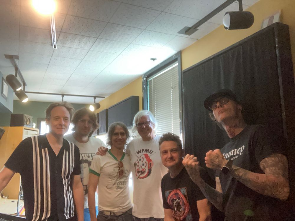 Post-session shot in the control room with engineer dAve Hollinghurst (left)