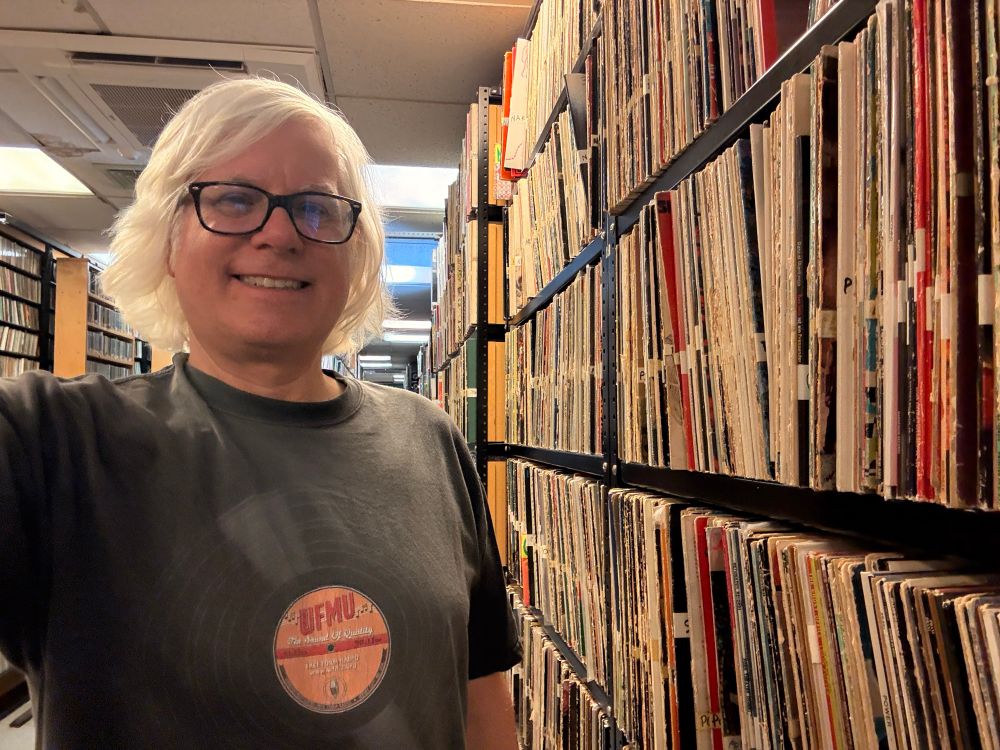 Me in WFMU’s record library