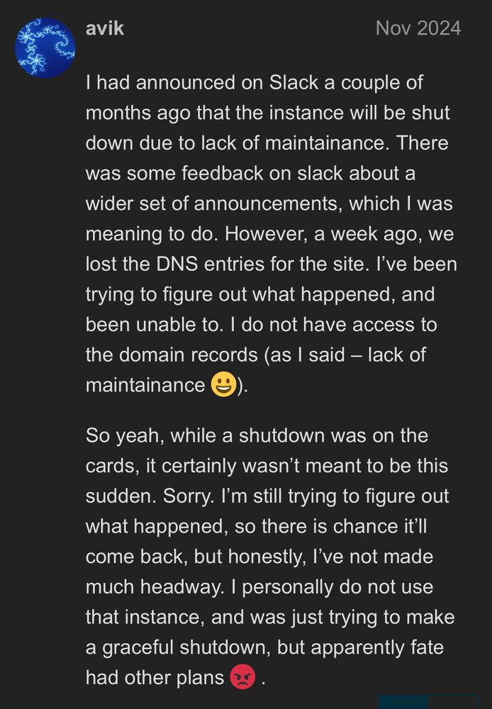 screen shot of Discourse post about julialang.social
