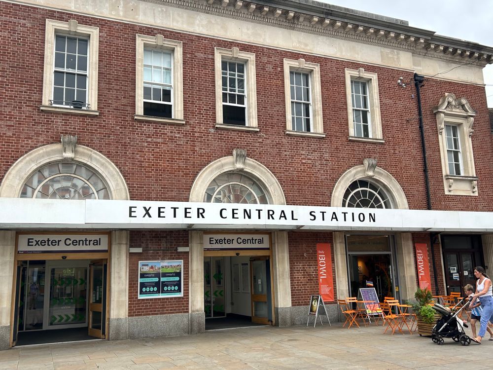 exeter central station front signage