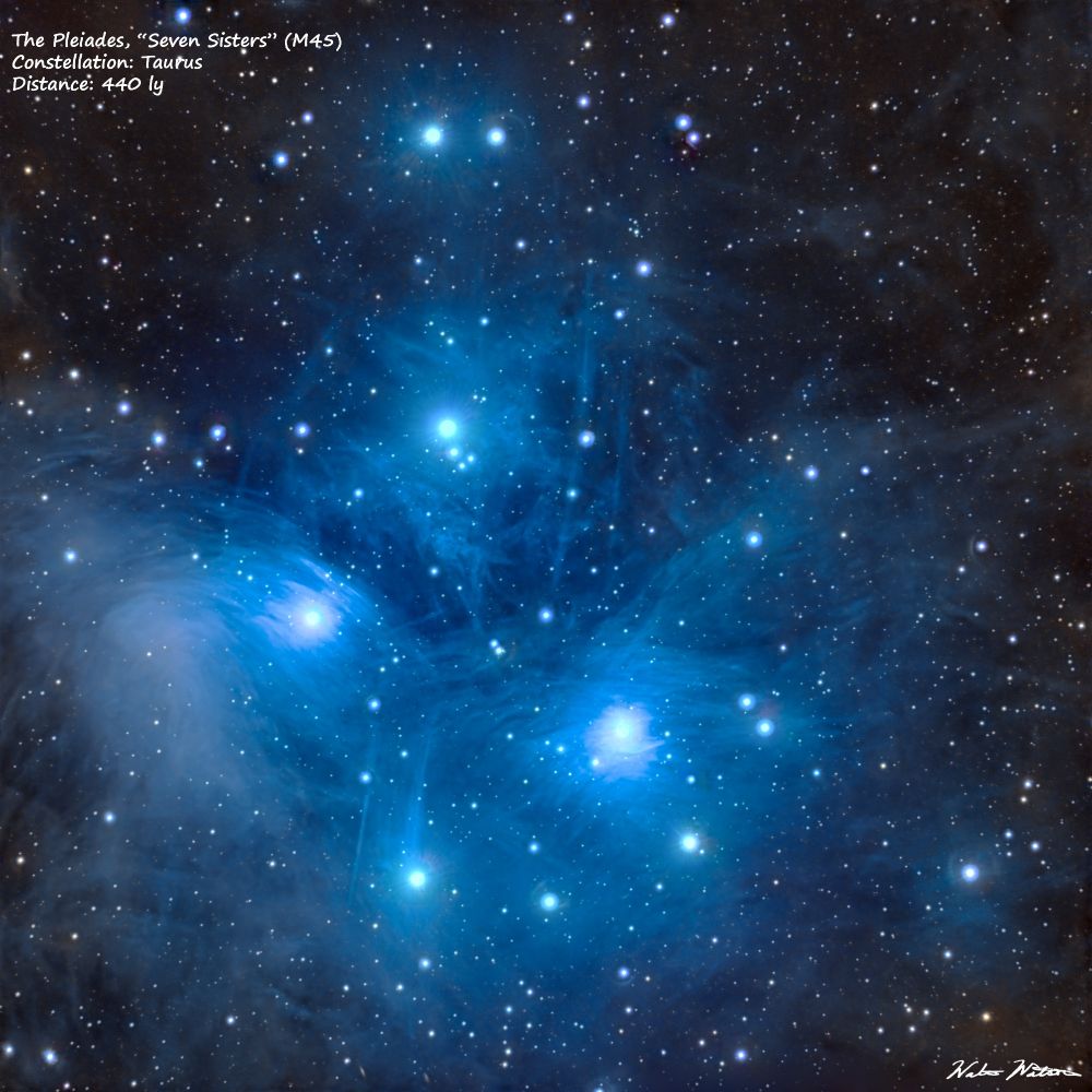 The Pleiades, a.k.a. The Seven Sisters or M45.

Equipment:
Telescope: SVBony SV503 80ed
Camera: ZWO ASI533 mc pro
Mount: ZWO AM5
FIlters: SVbony UV/IR cut filter

Total Exposure: 2 hours
Skies: Bortal 3