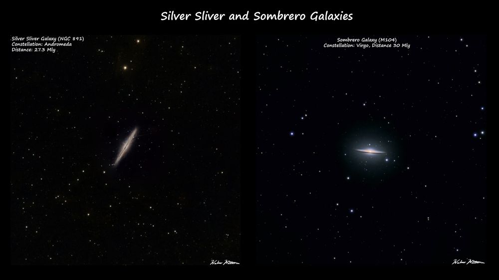 Equipment:
Telescope: SVBony SV503 80ed 
Camera: ZWO ASI533 mc pro
Mount: ZWO AM5
FIlters: SVBony UV/IR cut

Settings Exposures:
Total exposure: 1.4 hours per galaxy
Camera Temp: -12C
Processed in Siril, Graxpert and Affintiy Photo 2

