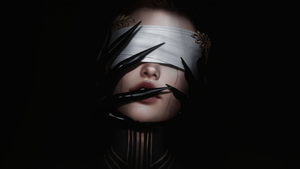 A lone figure stands shrouded in darkness; clawed hands reaching from the shadows and grasping hold of the woman's face from behind. Her eyes are hidden beneath ivory blindfolds that do nothing to hide the tears that fall so effortlessly now. A testament to the constant battle raging within. The soul of a survivor and heart of a warrior; honoring her pain yet never letting the darkness overcome the light within. 

A promise that this too shall pass. That even the darkest of nights give way to the dawn. For when you are going through hell... you should keep going. 