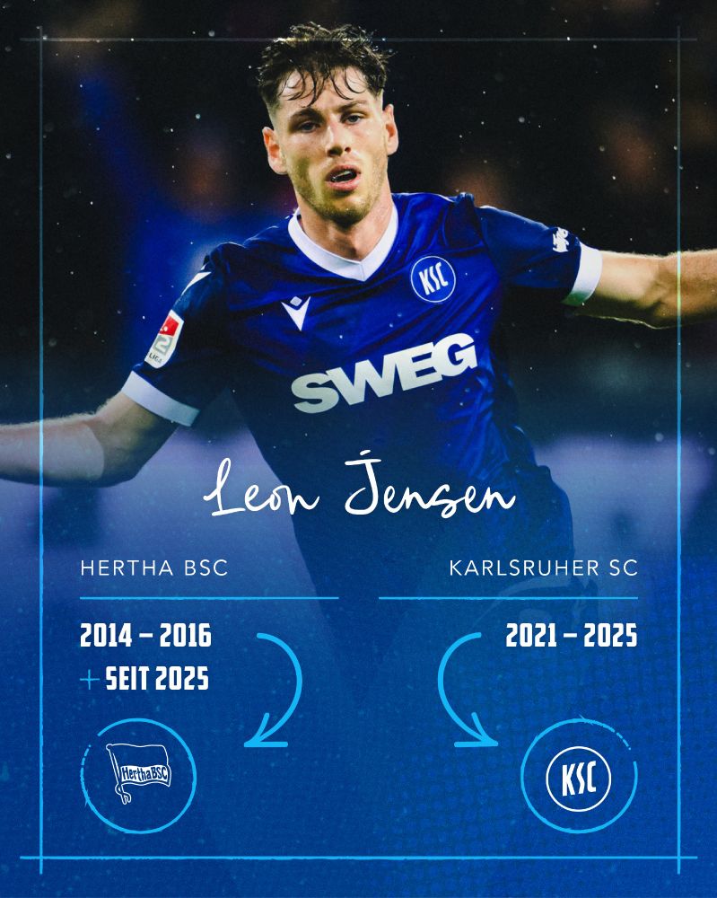 Gemeinsamer Spieler Hertha BSC - KSC: Leon Jensen