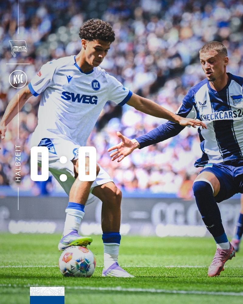 Halbzeitstand: Hertha BSC 0-0 KSC.