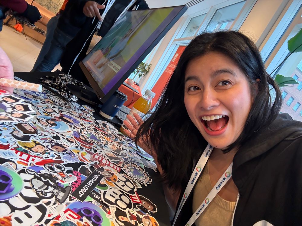 Abby with many stickers