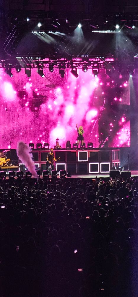 Avril Lavigne performing on stage