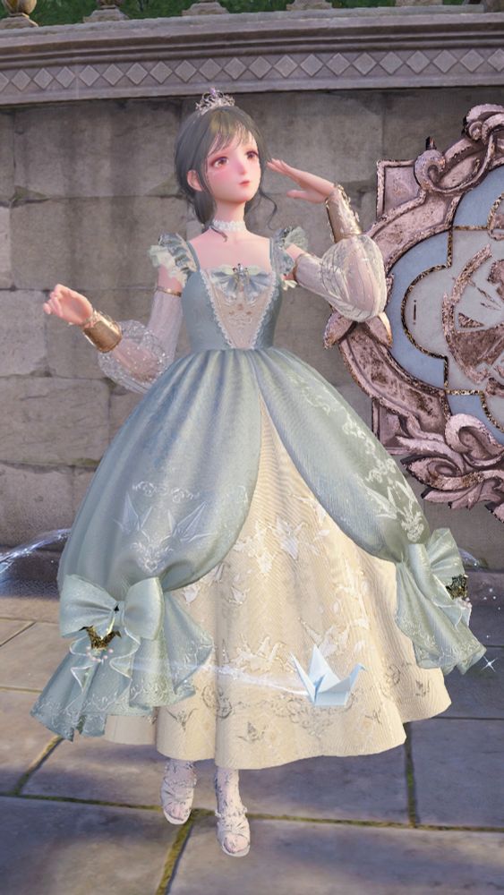 Nikki in a different pose in the same dress