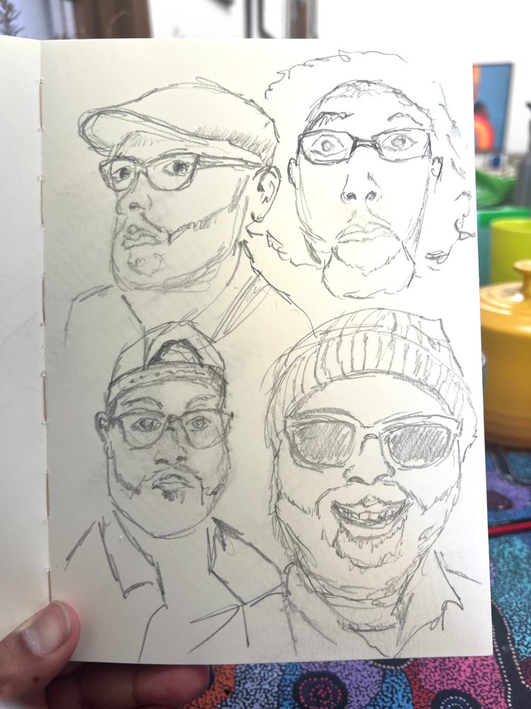 A selection of self portrait sketches
